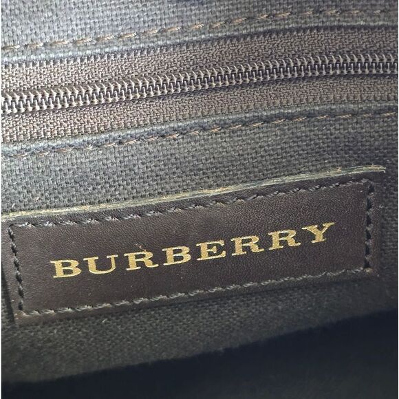 Burberry Haymarket Check Top Handle Bag Brown - Picture 11 of 16